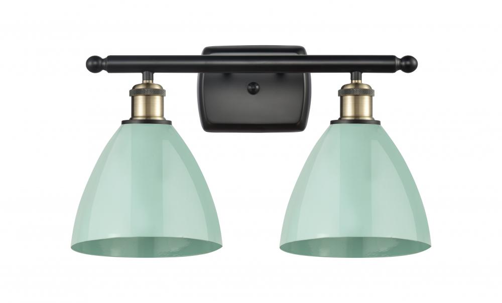 Plymouth - 2 Light - 18 inch - Black Antique Brass - Bath Vanity Light