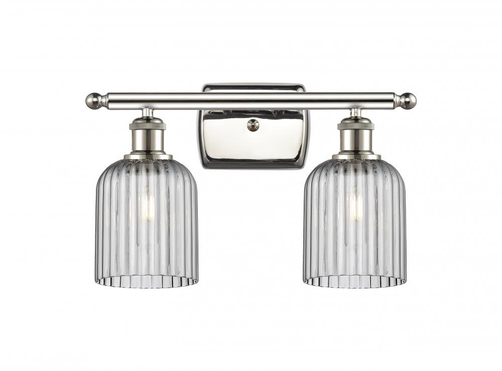 Bridal Veil - 2 Light - 15 inch - Polished Nickel - Bath Vanity Light