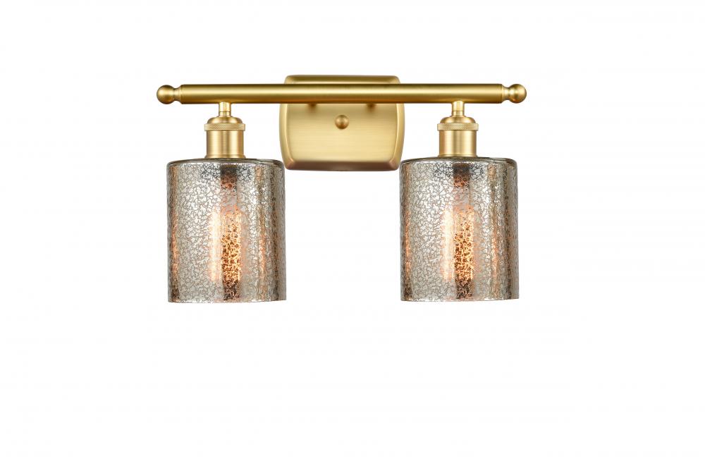 Cobbleskill - 2 Light - 15 inch - Satin Gold - Bath Vanity Light