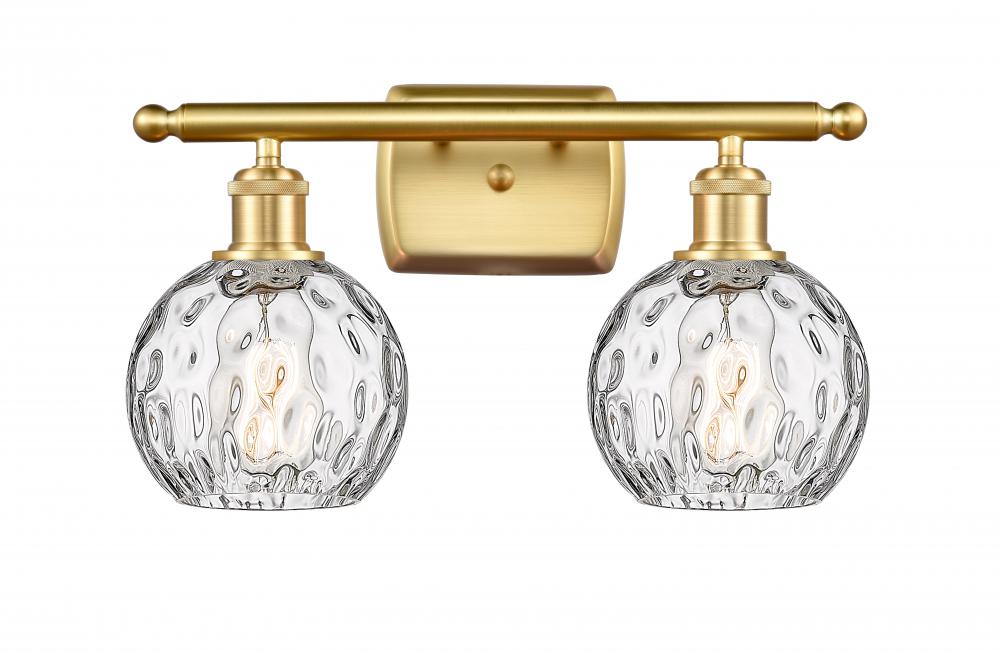 Athens Water Glass - 2 Light - 16 inch - Satin Gold - Bath Vanity Light