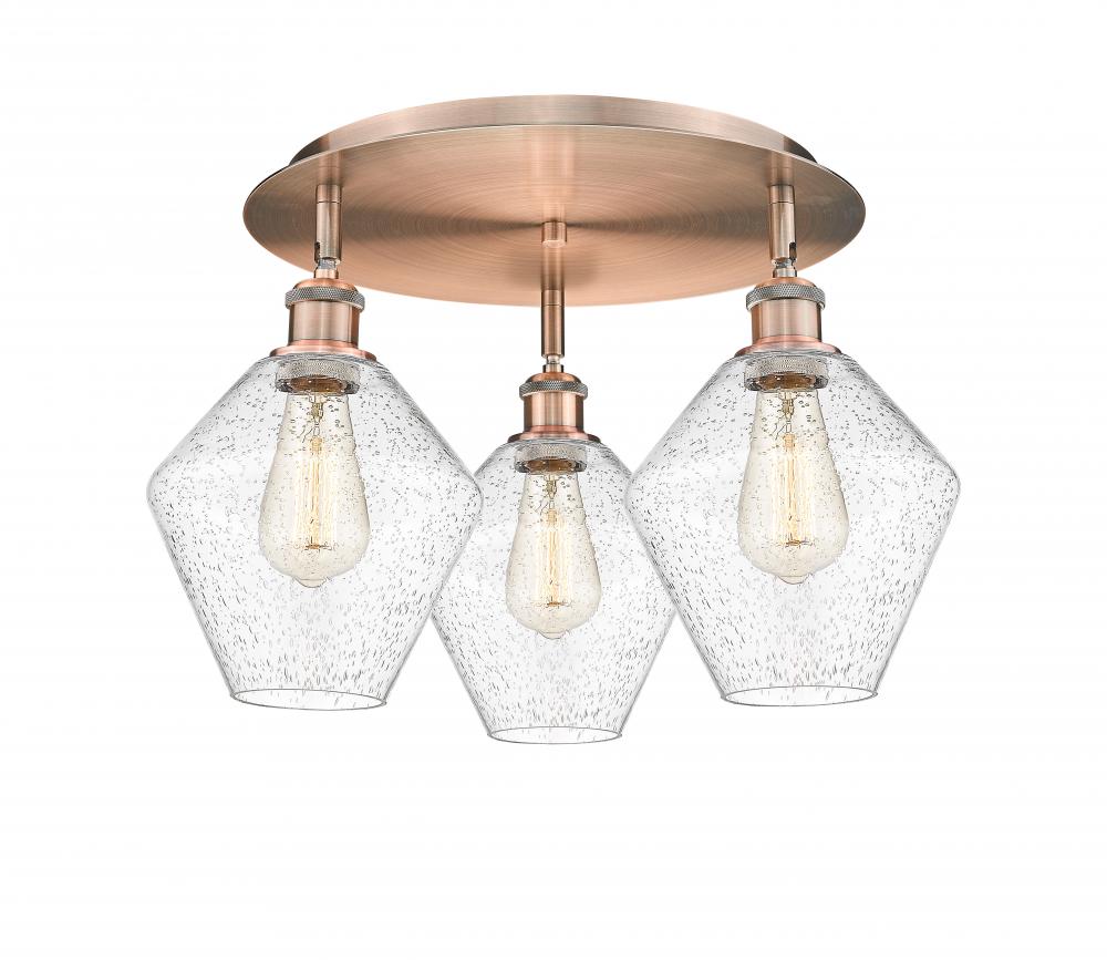 Cindyrella - 3 Light - 20 inch - Antique Copper - Flush Mount