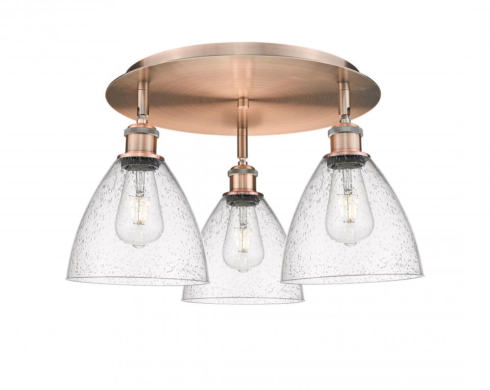 Bristol - 3 Light - 19 inch - Antique Copper - Flush Mount