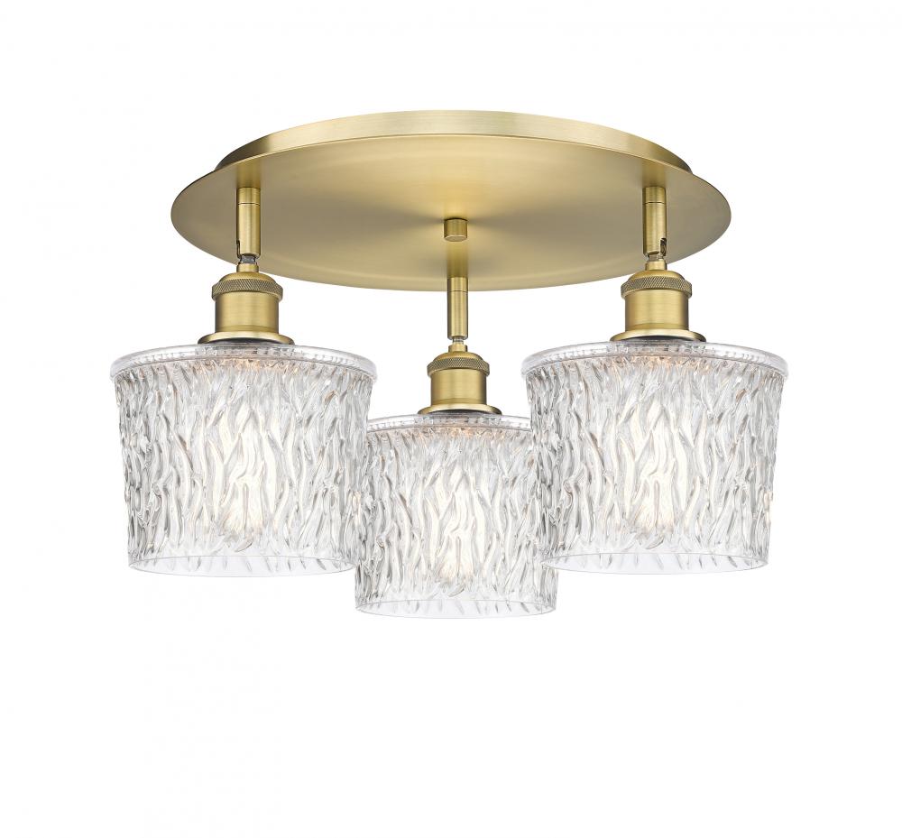 Niagara - 3 Light - 18 inch - Brushed Brass - Flush Mount