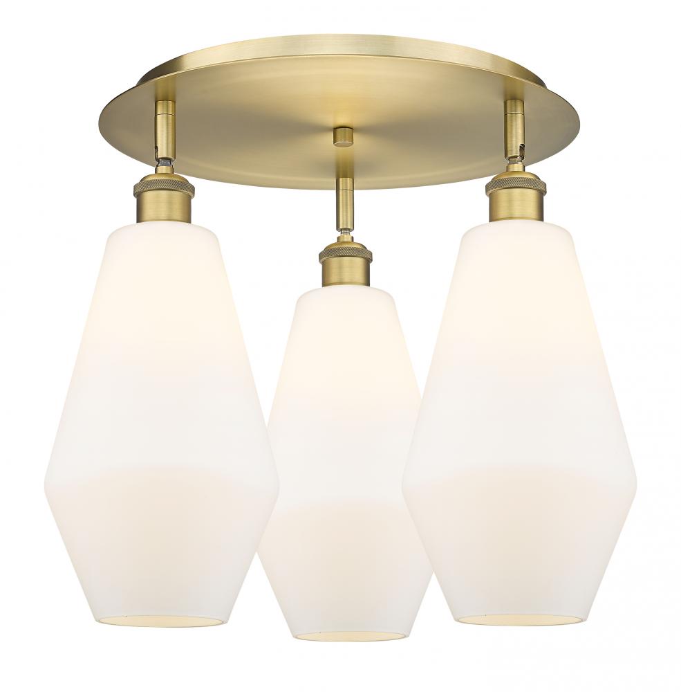 Cindyrella - 3 Light - 19 inch - Brushed Brass - Flush Mount