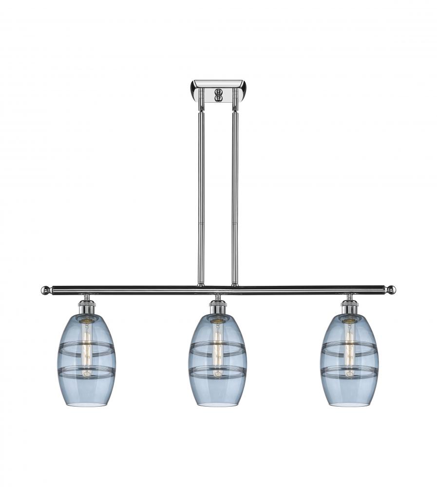 Vaz - 3 Light - 36 inch - Polished Chrome - Cord hung - Island Light