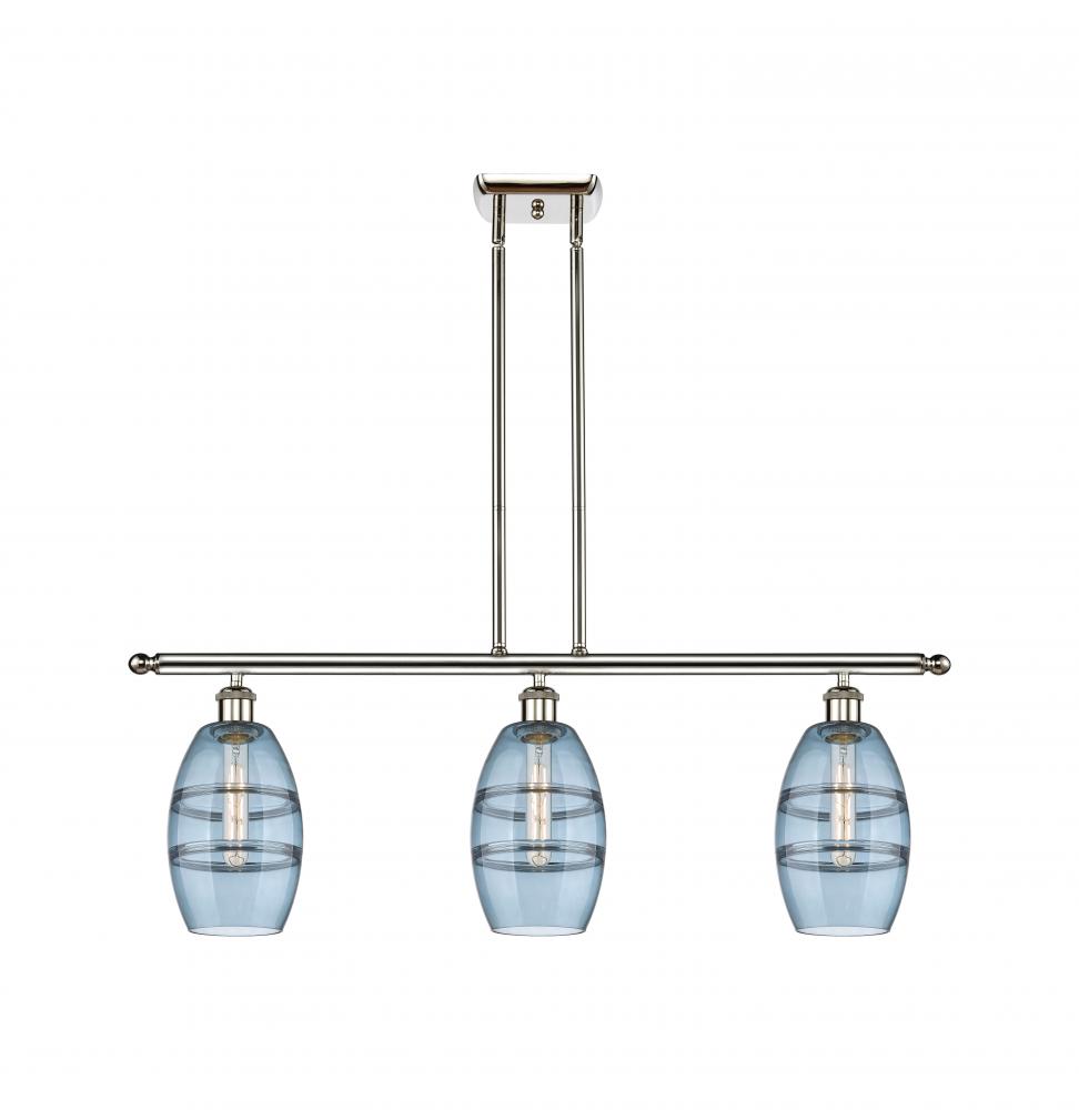 Vaz - 3 Light - 36 inch - Polished Nickel - Cord hung - Island Light