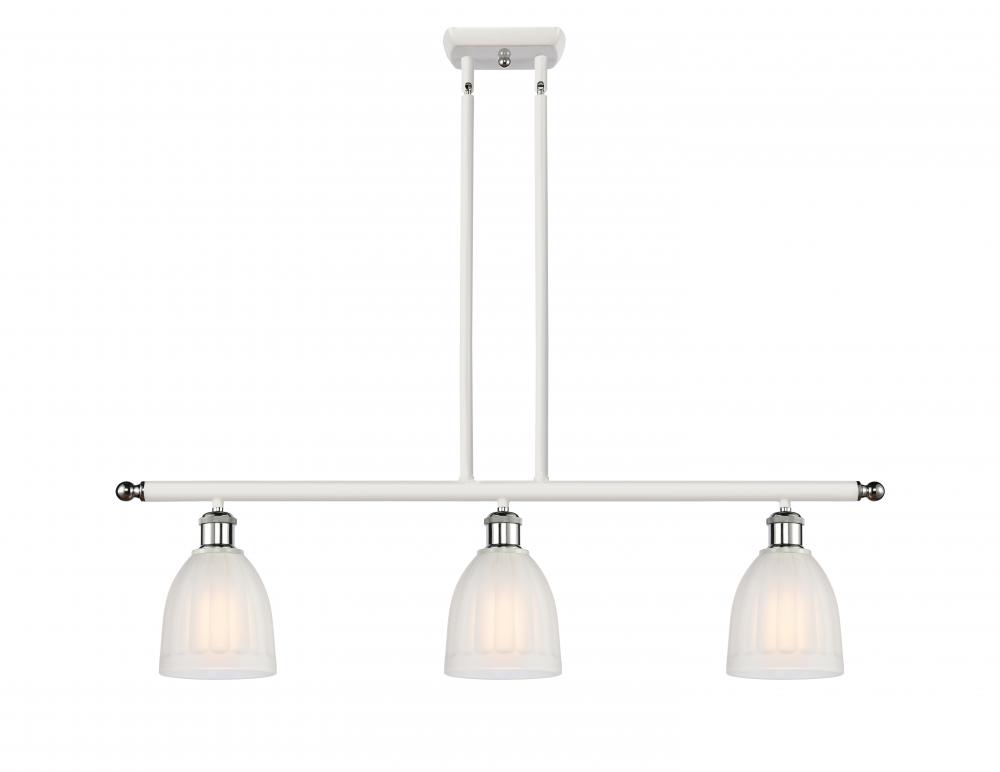 Brookfield - 3 Light - 36 inch - White Polished Chrome - Cord hung - Island Light