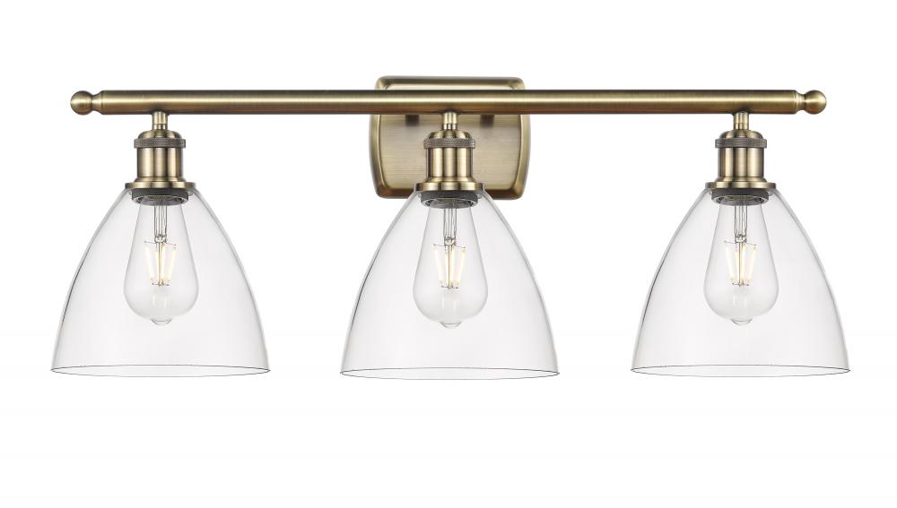 Bristol - 3 Light - 28 inch - Antique Brass - Bath Vanity Light