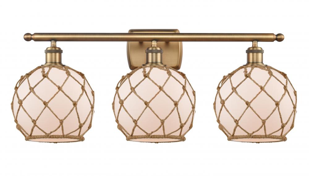 Farmhouse Rope - 3 Light - 28 inch - Brushed Brass - Bath Vanity Light