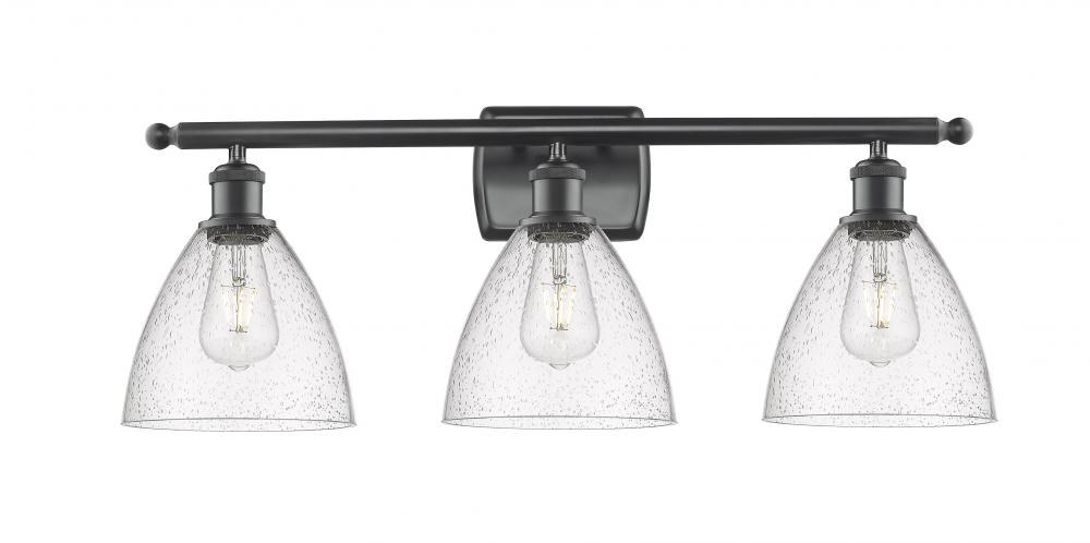 Bristol - 3 Light - 28 inch - Matte Black - Bath Vanity Light