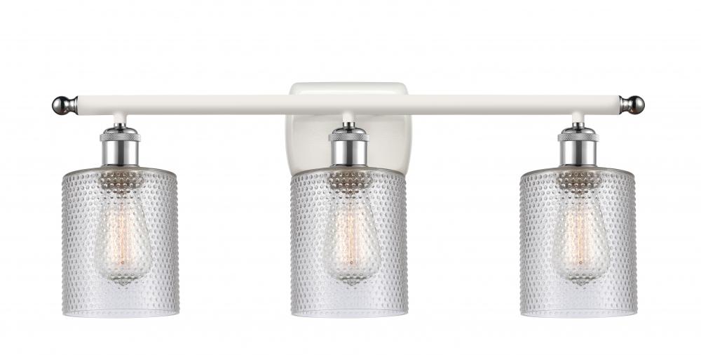 Cobbleskill - 3 Light - 25 inch - White Polished Chrome - Bath Vanity Light