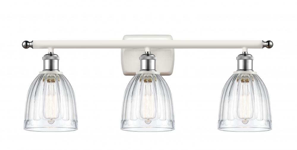 Brookfield - 3 Light - 26 inch - White Polished Chrome - Bath Vanity Light