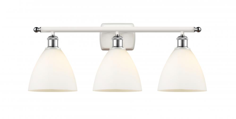 Bristol - 3 Light - 28 inch - White Polished Chrome - Bath Vanity Light