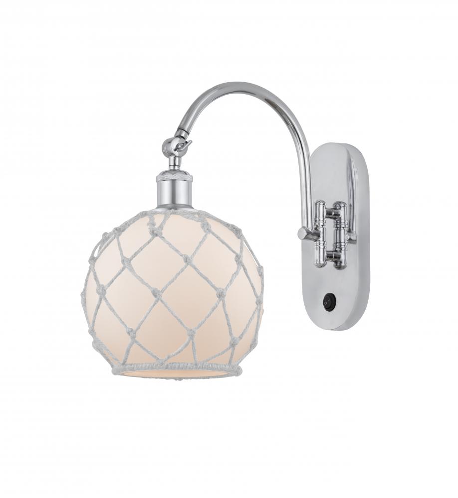 Farmhouse Rope - 1 Light - 8 inch - Polished Chrome - Adjustable Swing Arm