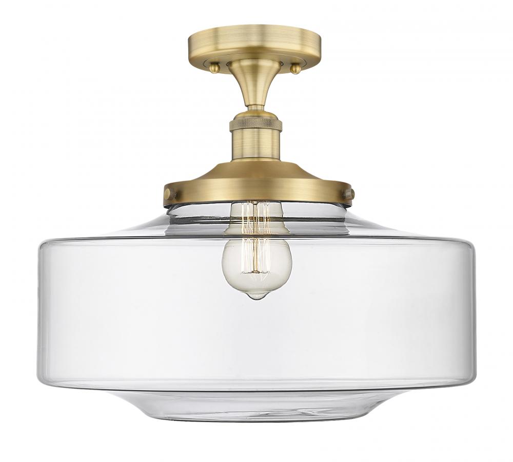 Bridgeton - 1 Light - 12 inch - Brushed Brass - Semi-Flush Mount