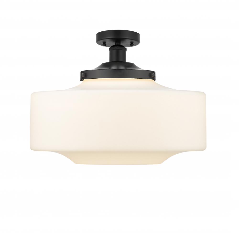 Bridgeton - 1 Light - 12 inch - Matte Black - Semi-Flush Mount