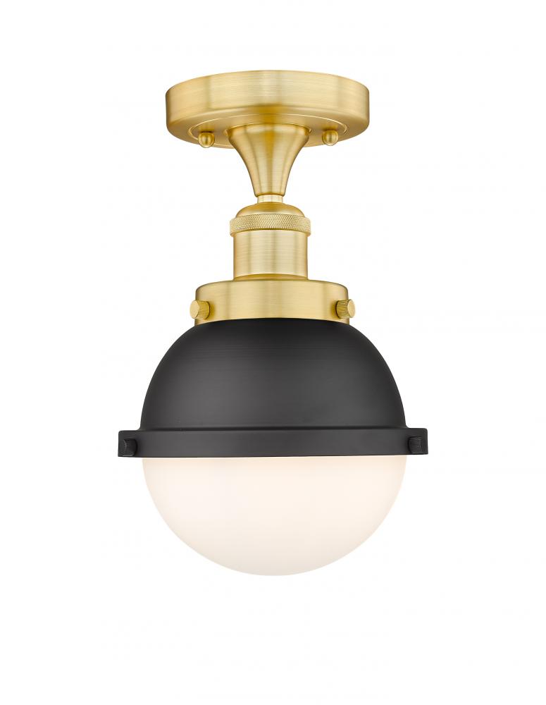 Edison - 1 Light - 7 inch - Satin Gold - Semi-Flush Mount