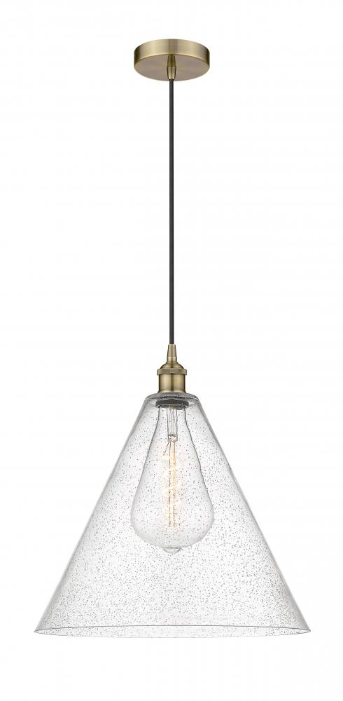 Berkshire - 1 Light - 16 inch - Antique Brass - Cord hung - Pendant