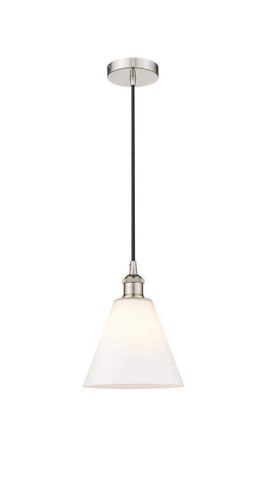 Berkshire - 1 Light - 8 inch - Polished Nickel - Cord hung - Mini Pendant