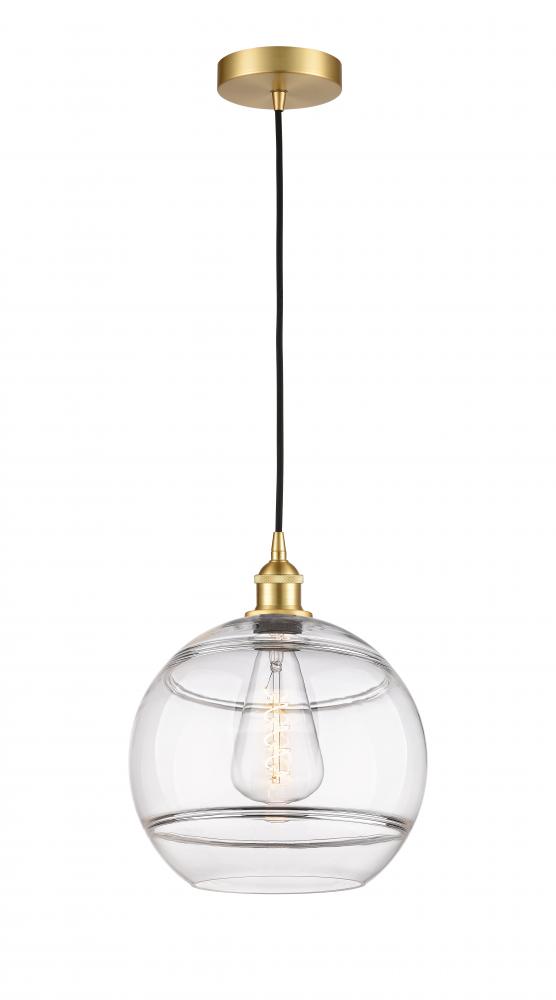 Rochester - 1 Light - 12 inch - Satin Gold - Cord hung - Mini Pendant