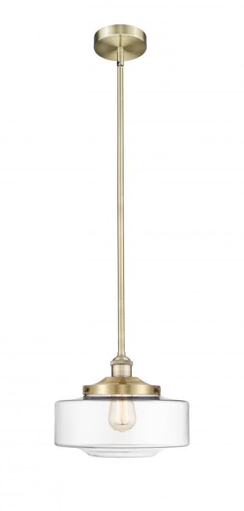 Bridgeton - 1 Light - 12 inch - Antique Brass - Stem Hung - Mini Pendant