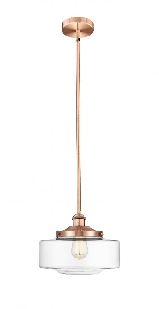 Bridgeton - 1 Light - 12 inch - Antique Copper - Stem Hung - Mini Pendant