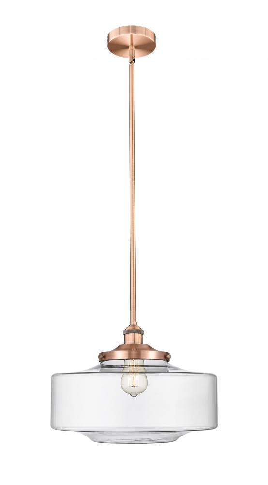 Bridgeton - 1 Light - 12 inch - Antique Copper - Stem Hung - Mini Pendant