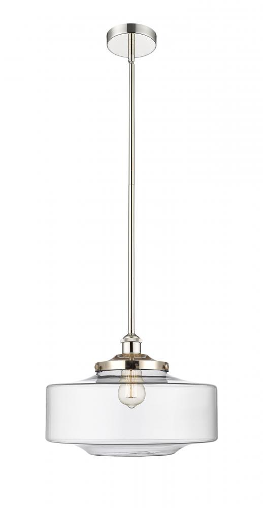 Bridgeton - 1 Light - 12 inch - Polished Nickel - Stem Hung - Mini Pendant