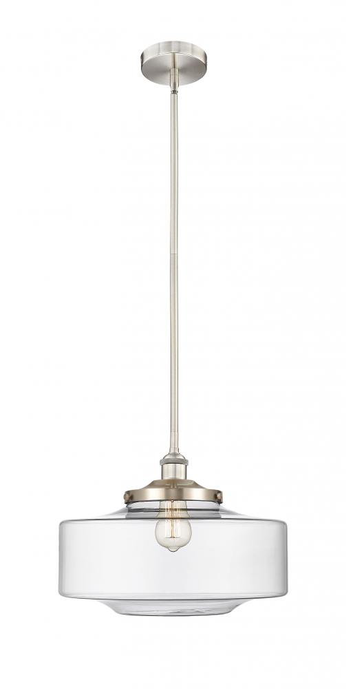 Bridgeton - 1 Light - 12 inch - Brushed Satin Nickel - Stem Hung - Mini Pendant