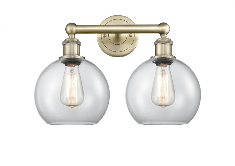 Athens - 2 Light - 17 inch - Antique Brass - Bath Vanity Light