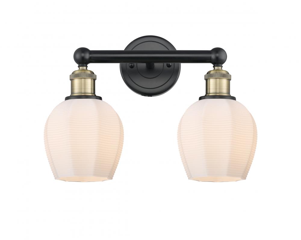 Norfolk - 2 Light - 15 inch - Black Antique Brass - Bath Vanity Light