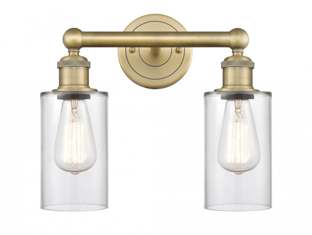 Clymer - 2 Light - 13 inch - Brushed Brass - Bath Vanity Light