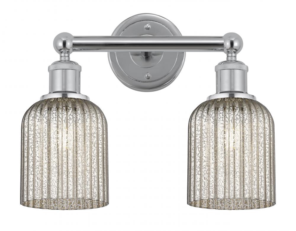 Bridal Veil - 2 Light - 14 inch - Polished Chrome - Bath Vanity Light