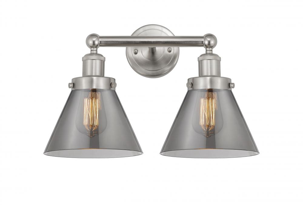 Cone - 2 Light - 17 inch - Brushed Satin Nickel - Bath Vanity Light