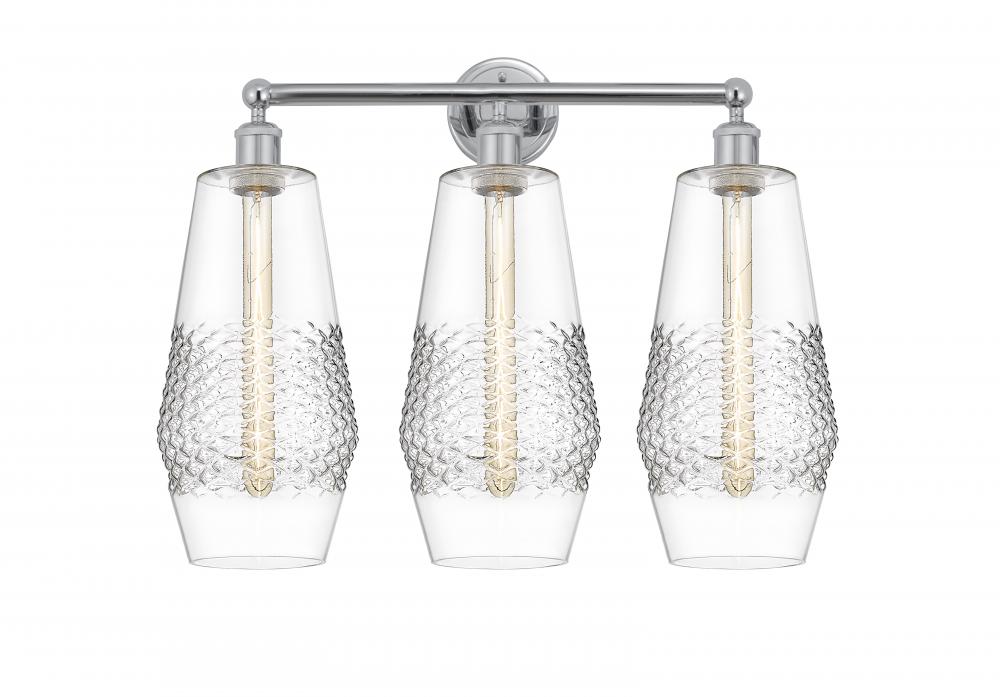 Windham - 3 Light - 25 inch - Polished Chrome - Bath Vanity Light