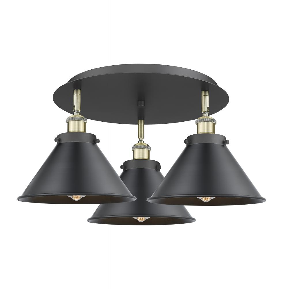 Ballston Urban - 3 Light - 20 inch - Black Antique Brass - Flush Mount