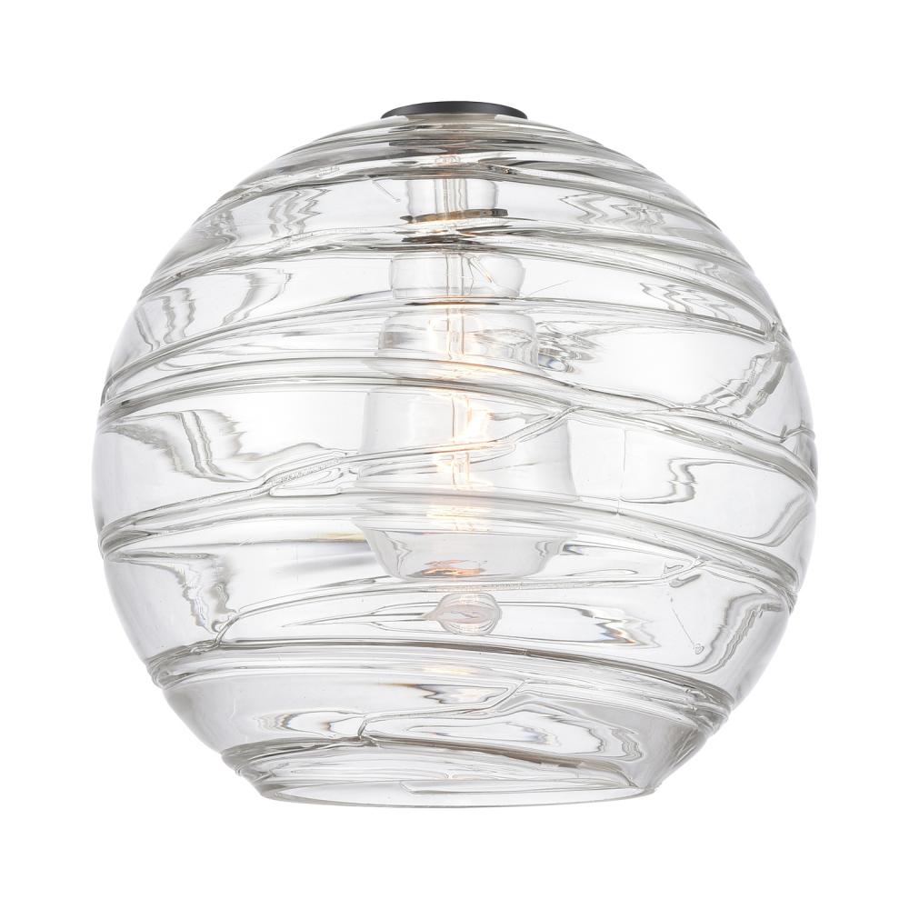 Deco Swirl 12&#34; Clear Glass