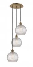 Innovations Lighting 113B-3P-AB-G122C-8CL - Athens - 3 Light - 15 inch - Antique Brass - Cord Hung - Multi Pendant