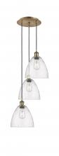  113B-3P-AB-GBD-94 - Bristol - 3 Light - 16 inch - Antique Brass - Cord Hung - Multi Pendant