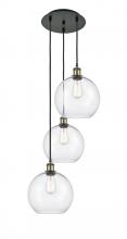  113B-3P-BAB-G122-10 - Athens - 3 Light - 17 inch - Black Antique Brass - Cord Hung - Multi Pendant