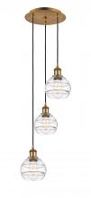 Innovations Lighting 113B-3P-BB-G556-6CL - Rochester - 3 Light - 12 inch - Brushed Brass - Cord hung - Multi Pendant