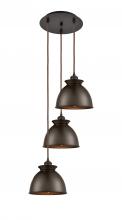  113B-3P-OB-M14-OB - Adirondack - 3 Light - 15 inch - Oil Rubbed Bronze - Cord hung - Multi Pendant