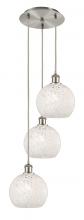 Innovations Lighting 113B-3P-SN-G1216-8WM - White Mouchette - 3 Light - 15 inch - Brushed Satin Nickel - Cord Hung - Multi Pendant