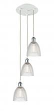  113B-3P-WPC-G382 - Castile - 3 Light - 13 inch - White Polished Chrome - Cord Hung - Multi Pendant