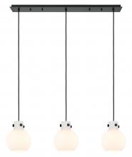  123-410-1PS-BK-G410-8WH - Newton Sphere - 3 Light - 40 inch - Matte Black - Cord hung - Linear Pendant