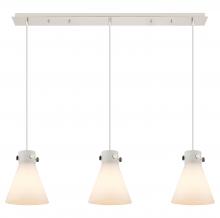  123-410-1PS-PN-G411-8WH - Newton Cone - 3 Light - 40 inch - Polished Nickel - Linear Pendant