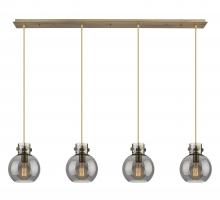  124-410-1PS-BB-G410-8SM - Newton Sphere - 4 Light - 52 inch - Brushed Brass - Cord hung - Linear Pendant