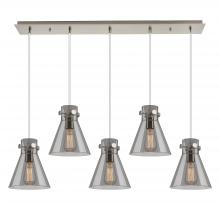 Innovations Lighting 125-410-1PS-SN-G411-8SM - Newton Cone - 5 Light - 40 inch - Brushed Satin Nickel - Linear Pendant