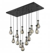  154BK-451-1P-BK-G451-5SM-20 - Owego - 13 Light - 54 inch - Matte Black - Multi Pendant