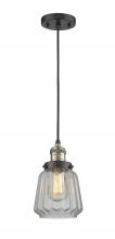 Innovations Lighting 201C-BAB-G142 - Chatham - 1 Light - 7 inch - Black Antique Brass - Cord hung - Mini Pendant